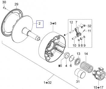 Фланец вариатора(417223232) - фото 17227
