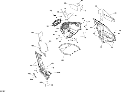 Заглушка нижней боковой панели для Ski-Doo (502007676) - фото 18016