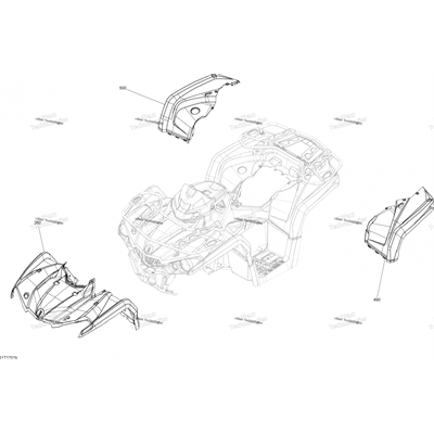 Крыло заднее правое желтое G2 500 ( 715002719) - фото 18813