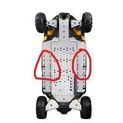 Защита днища передняя боковая Commander до 2014 алюминиевая(715000950) - фото 8010